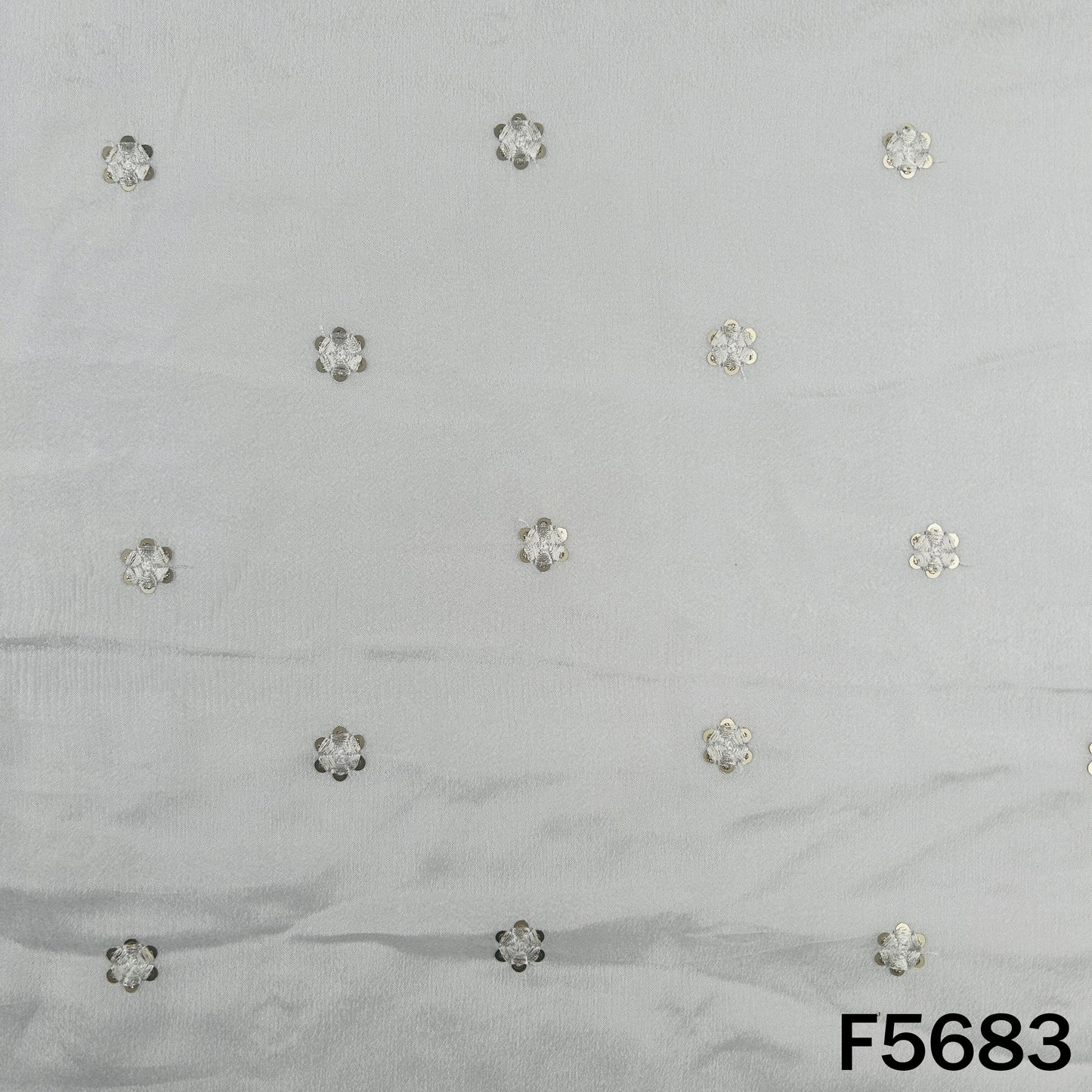 Dyeable Thread Sequins Work Chinnon Chiffon Fabric - F5683