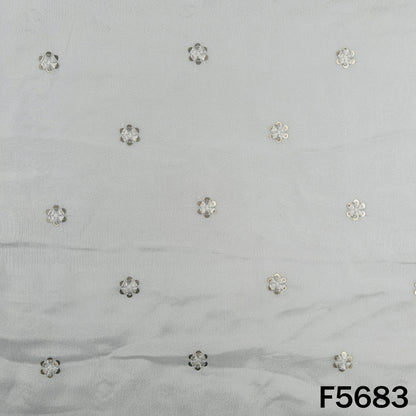 Dyeable Thread Sequins Work Chinnon Chiffon Fabric - F5683