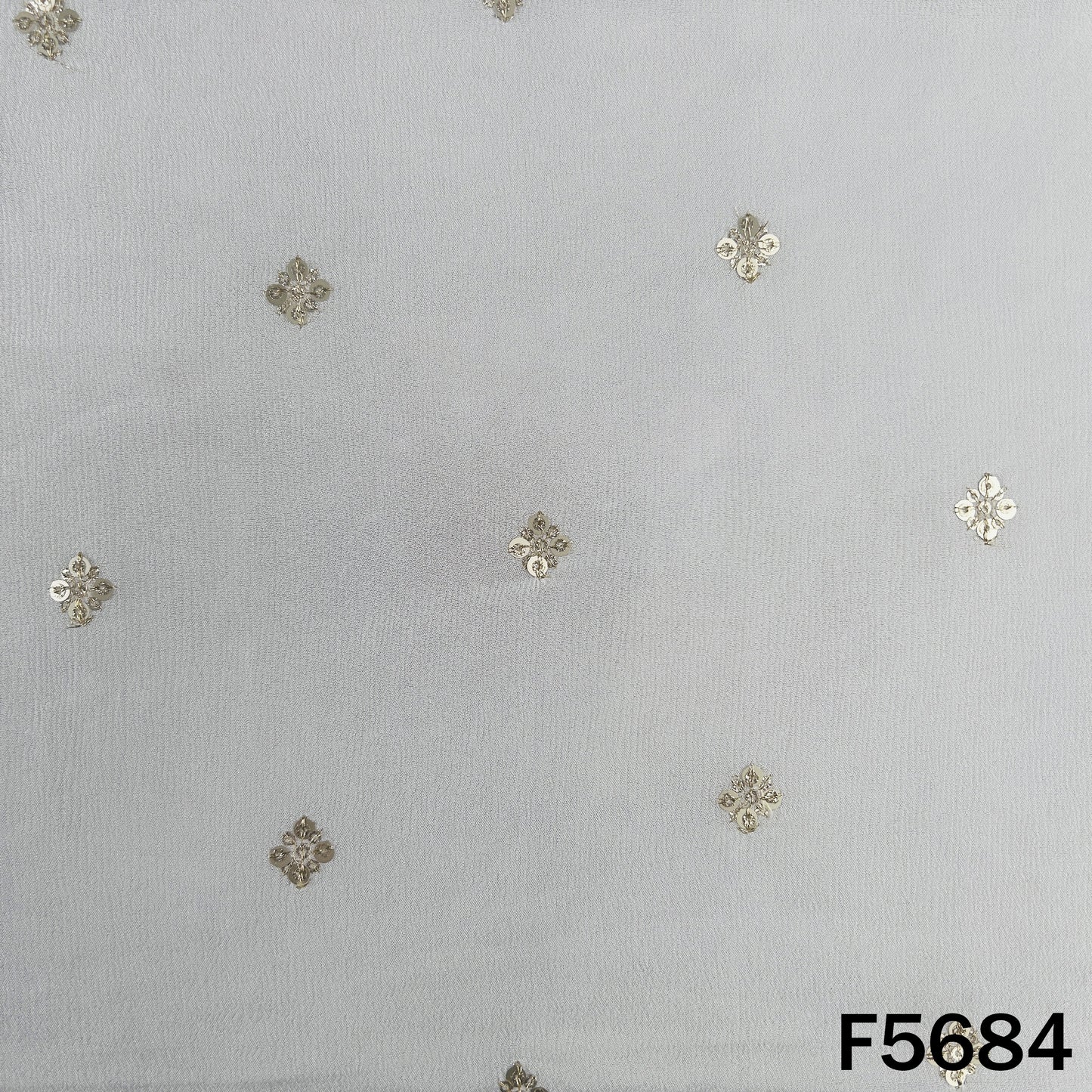 Dyeable Zari Sequins Work Chinnon Chiffon Fabric - F5684