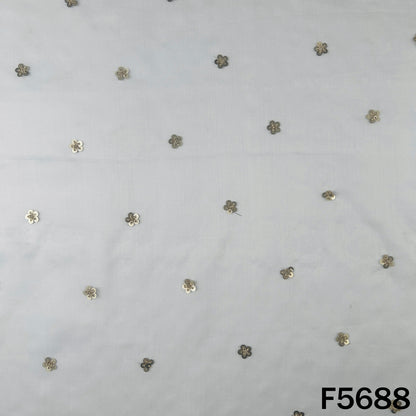 Dyeable Zari Sequins Work Organza Fabric - F5688