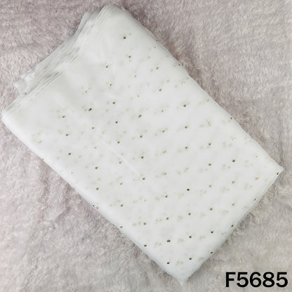 Dyeable Zari Sequins Work Organza Fabric - F5685