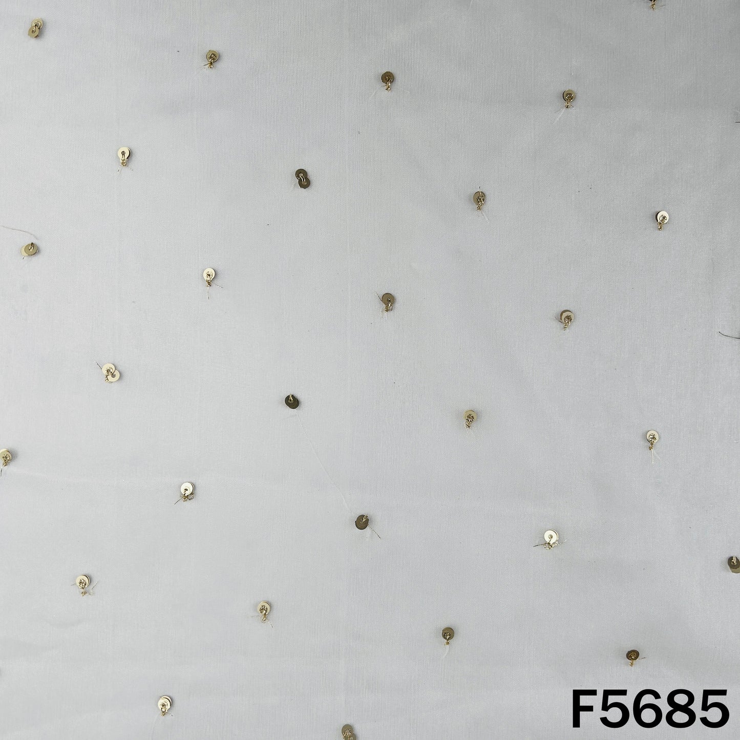 Dyeable Zari Sequins Work Organza Fabric - F5685