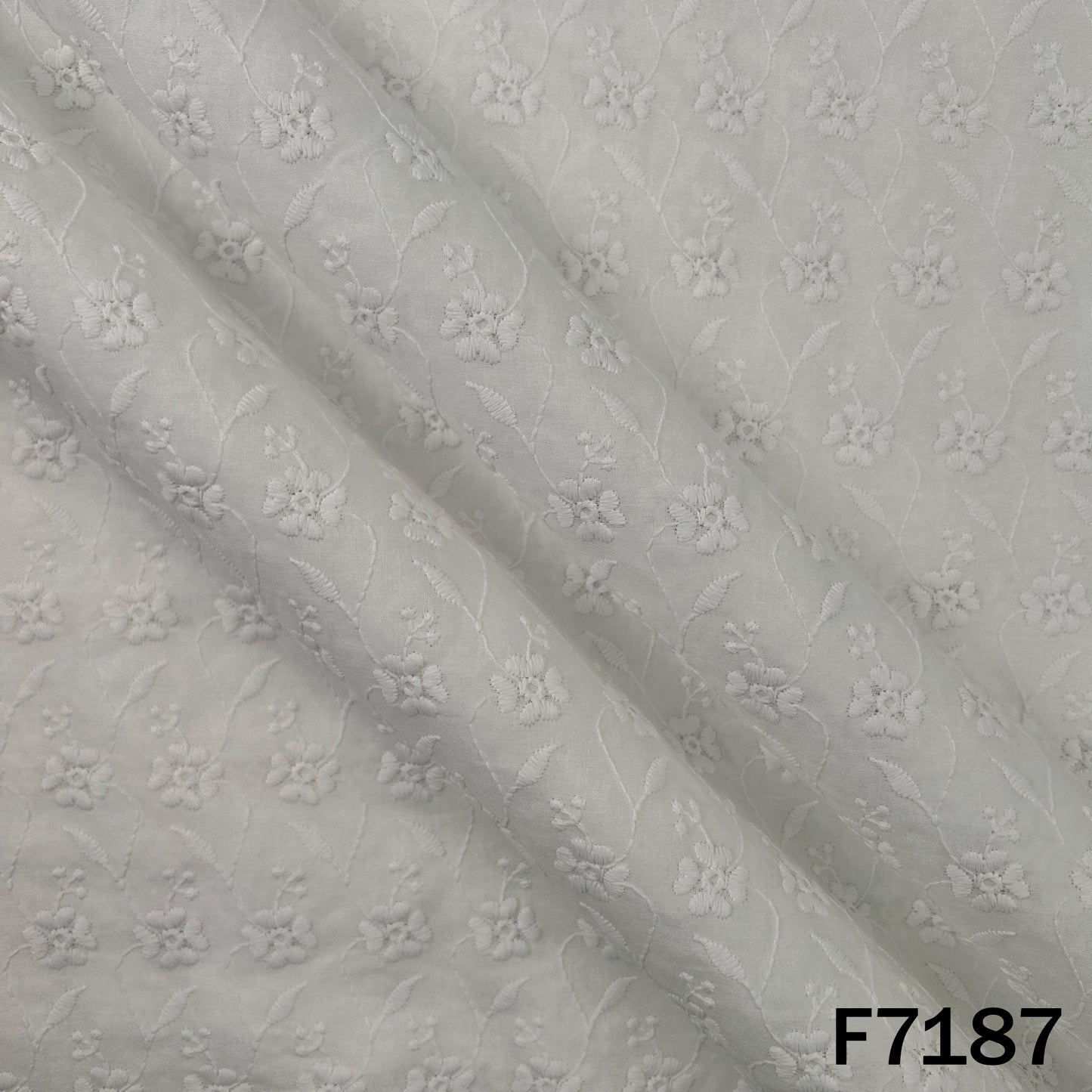 Chikankari Cotton Fabric - F7187