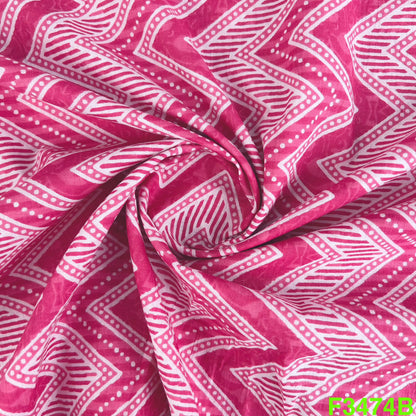 Block Pirnt Cotton Fabric-F3474