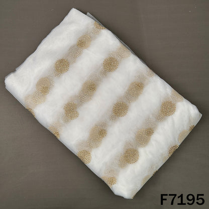 Dyeable Cut Dana Zari Embroidered Net Fabric - F7195