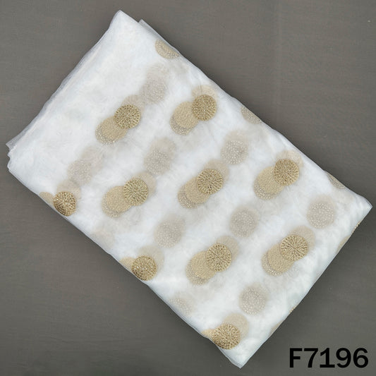 Dyeable Cut Dana Zari Embroidered Net Fabric - F7196