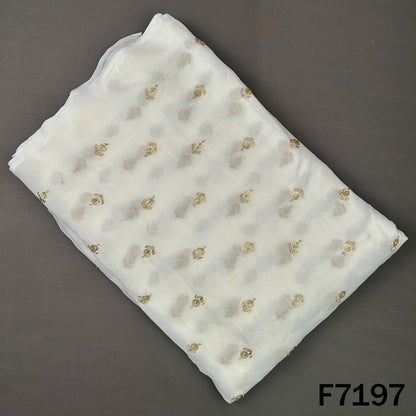 Dyeable Cut Dana Zari Sequins Embroidered Georgette Fabric - F7197
