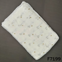 Dyeable Zari Sequins Embroidered Chinnon Chiffon Fabric - F7199