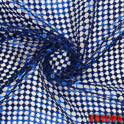 Zari Sequins Fancy Cut Work Fabric - F5709