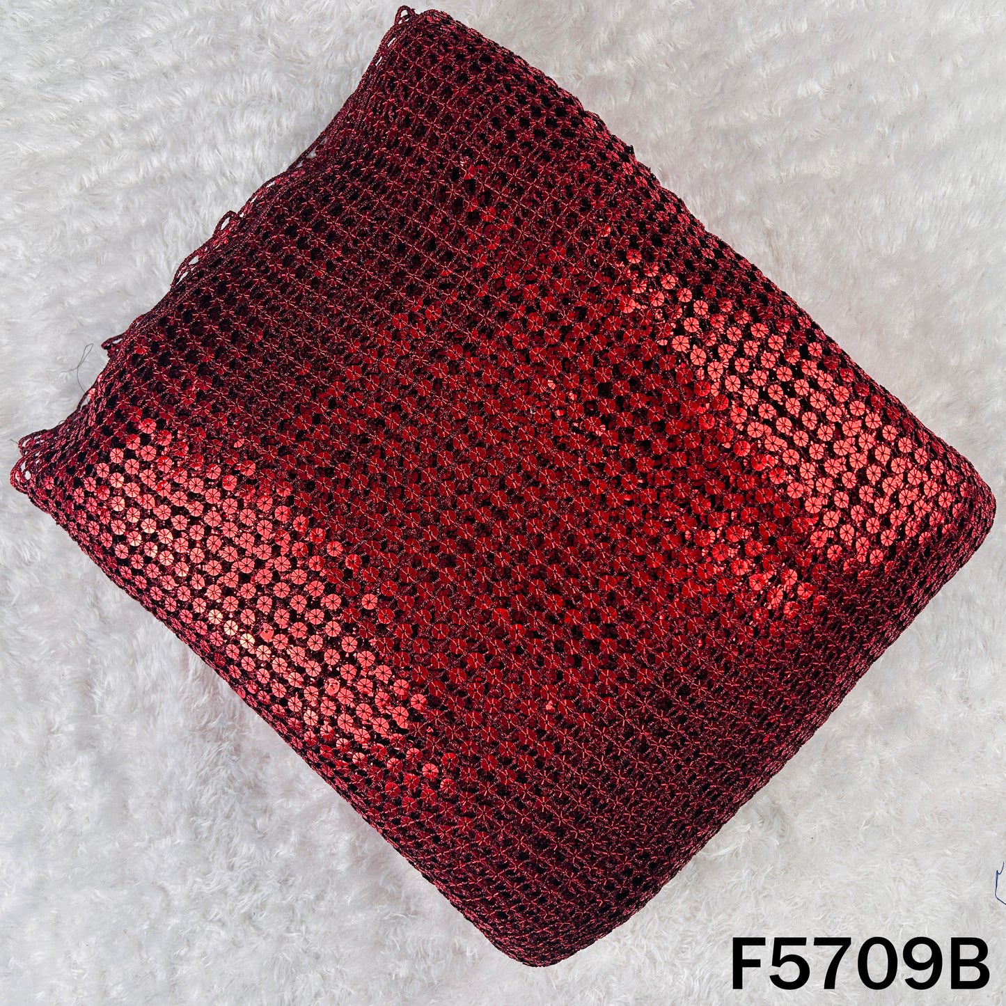 Zari Sequins Fancy Cut Work Fabric - F5709