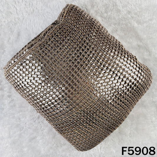 Zari Sequins Fancy Cut Work Fabric - F5908