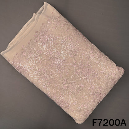 Zari Sequins Thread Embroidered Georgette Fabric - F7200