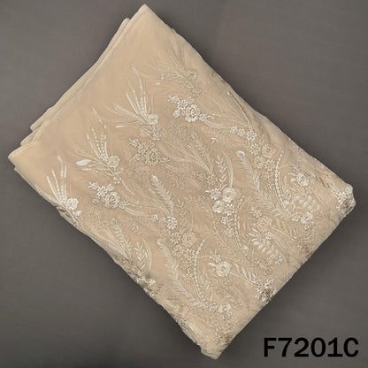 Zari Sequins Thread Embroidered Georgette Fabric - F7201