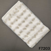 Dyeable Cut Dana Zari Sequins Embroidered Net Fabric - F7203