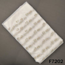 Dyeable Cut Dana Zari Sequins Embroidered Net Fabric - F7202