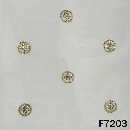 Dyeable Cut Dana Zari Sequins Embroidered Net Fabric - F7203