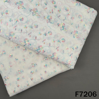 Thread Embroidered Cotton Fabric - F7206