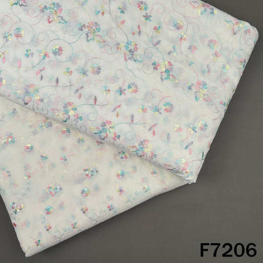 Thread Embroidered Cotton Fabric - F7206