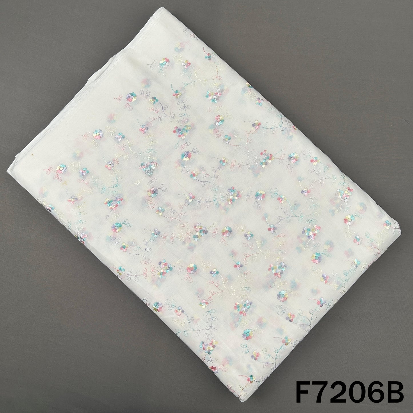 Thread Embroidered Cotton Fabric - F7206
