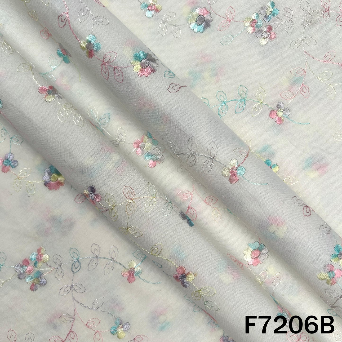 Thread Embroidered Cotton Fabric - F7206