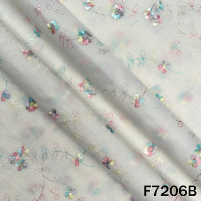 Thread Embroidered Cotton Fabric - F7206