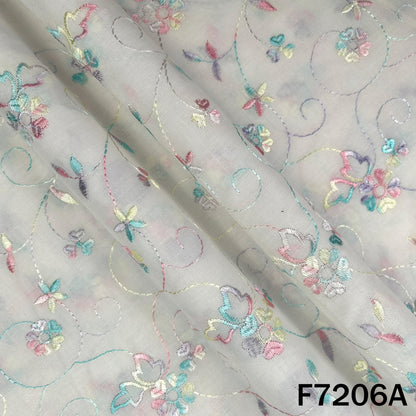Thread Embroidered Cotton Fabric - F7206