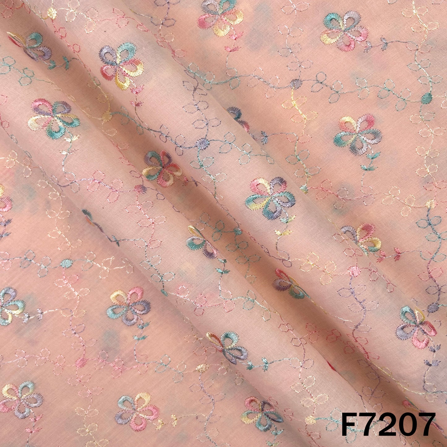 Thread Embroidered Cotton Fabric - F7207