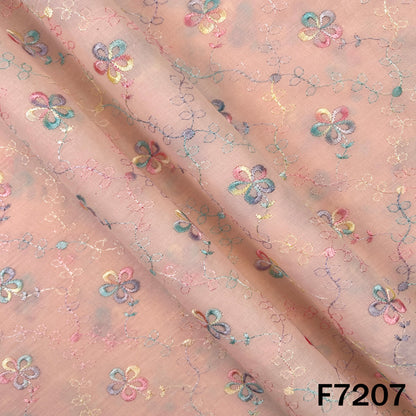 Thread Embroidered Cotton Fabric - F7207
