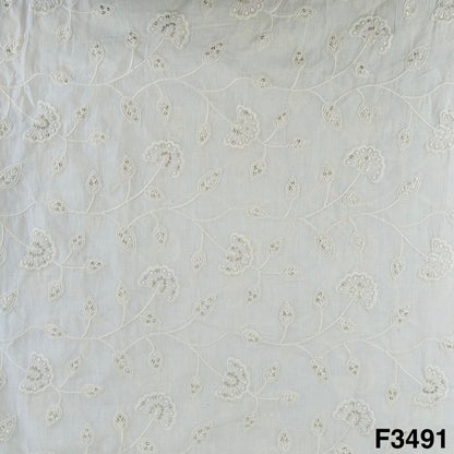 Thread Sequins Embroidered Kora Cotton FAbric-F3491