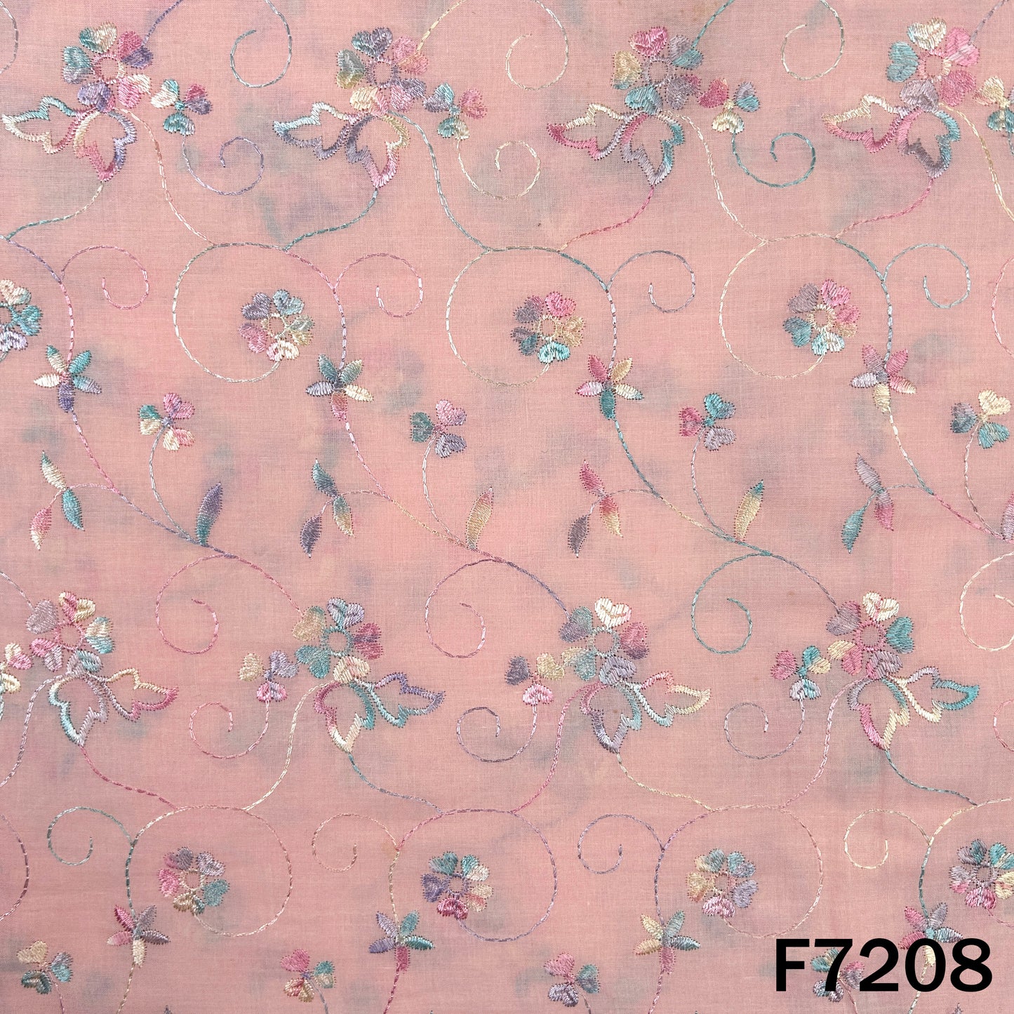Thread Embroidered Cotton Fabric - F7208