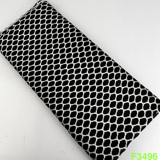 Printed Satin Georgette Fabric-F3496