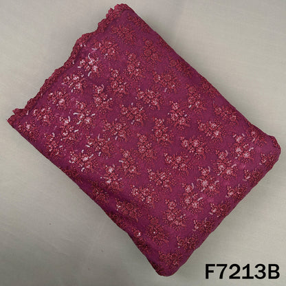 Thread Sequins Embroidered Net Fabric - F7213