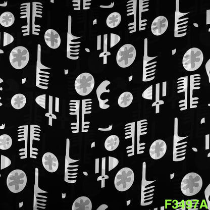 Printed Satin Georgette Fabric-F3497