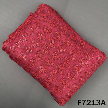 Thread Sequins Embroidered Net Fabric - F7213