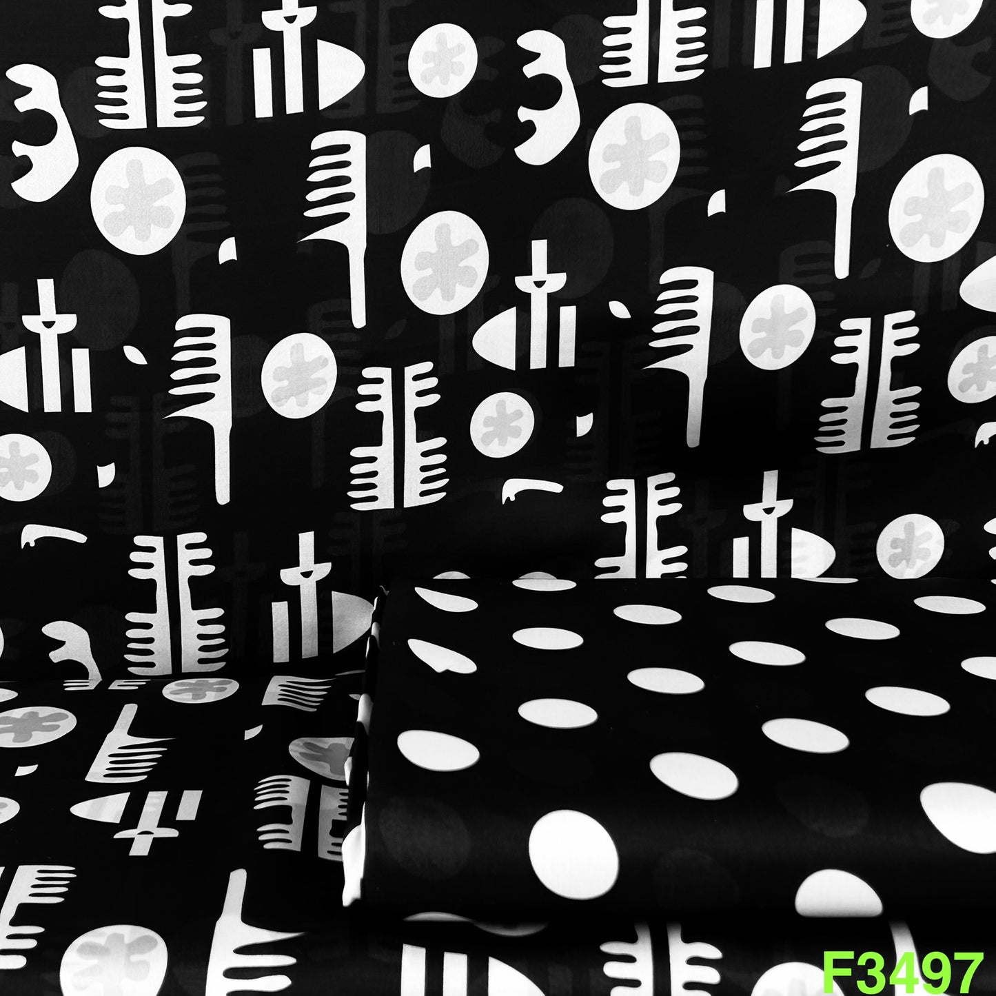 Printed Satin Georgette Fabric-F3497