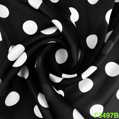 Printed Satin Georgette Fabric-F3497