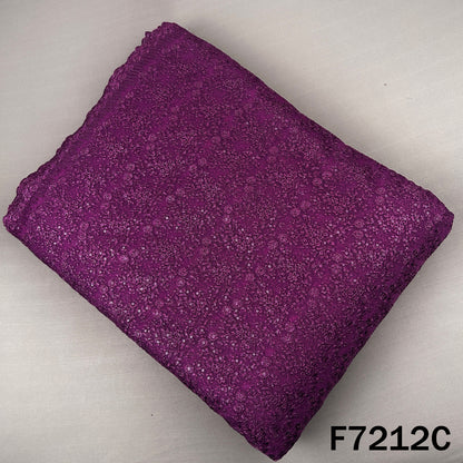Thread Sequins Embroidered Net Fabric - F7212