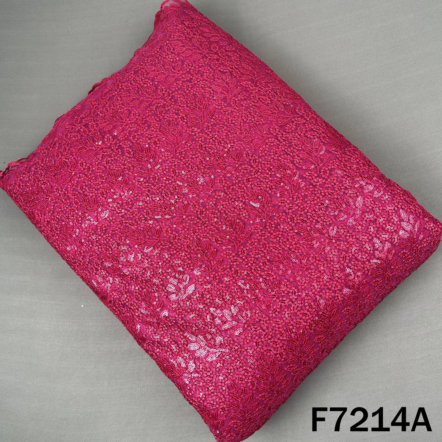 Thread Sequins Embroidered Net Fabric - F7214