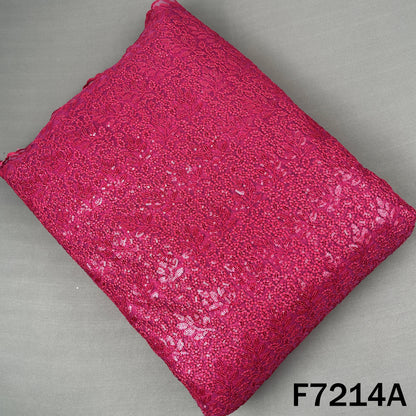 Thread Sequins Embroidered Net Fabric - F7214