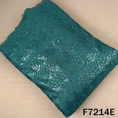 Thread Sequins Embroidered Net Fabric - F7214
