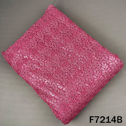 Thread Sequins Embroidered Net Fabric - F7214