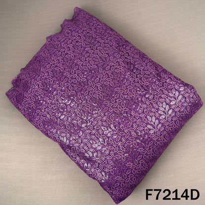 Thread Sequins Embroidered Net Fabric - F7214