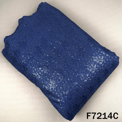Thread Sequins Embroidered Net Fabric - F7214