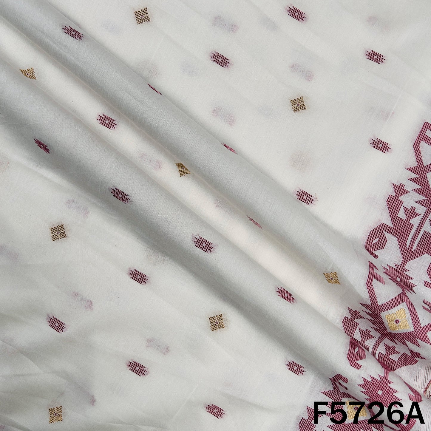 Zari Buti Work Cotton Fabric - F5726