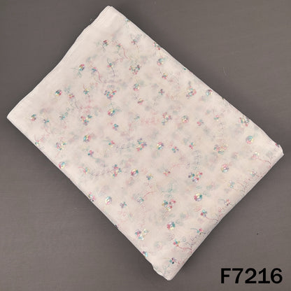 Thread Embroidered Cotton Fabric - F7216