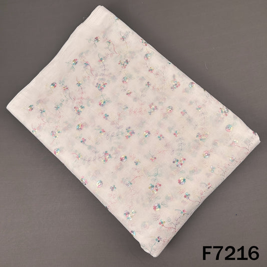 Thread Embroidered Cotton Fabric - F7216
