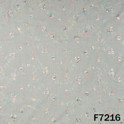 Thread Embroidered Cotton Fabric - F7216