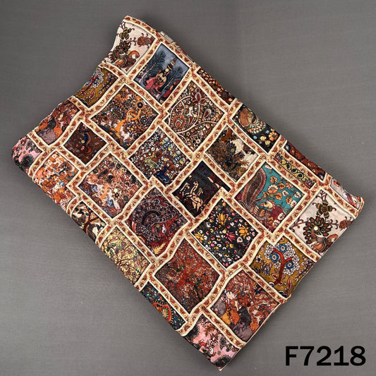 Digital Print Pasted Sequins Chinnon Chiffon Fabric - F7218
