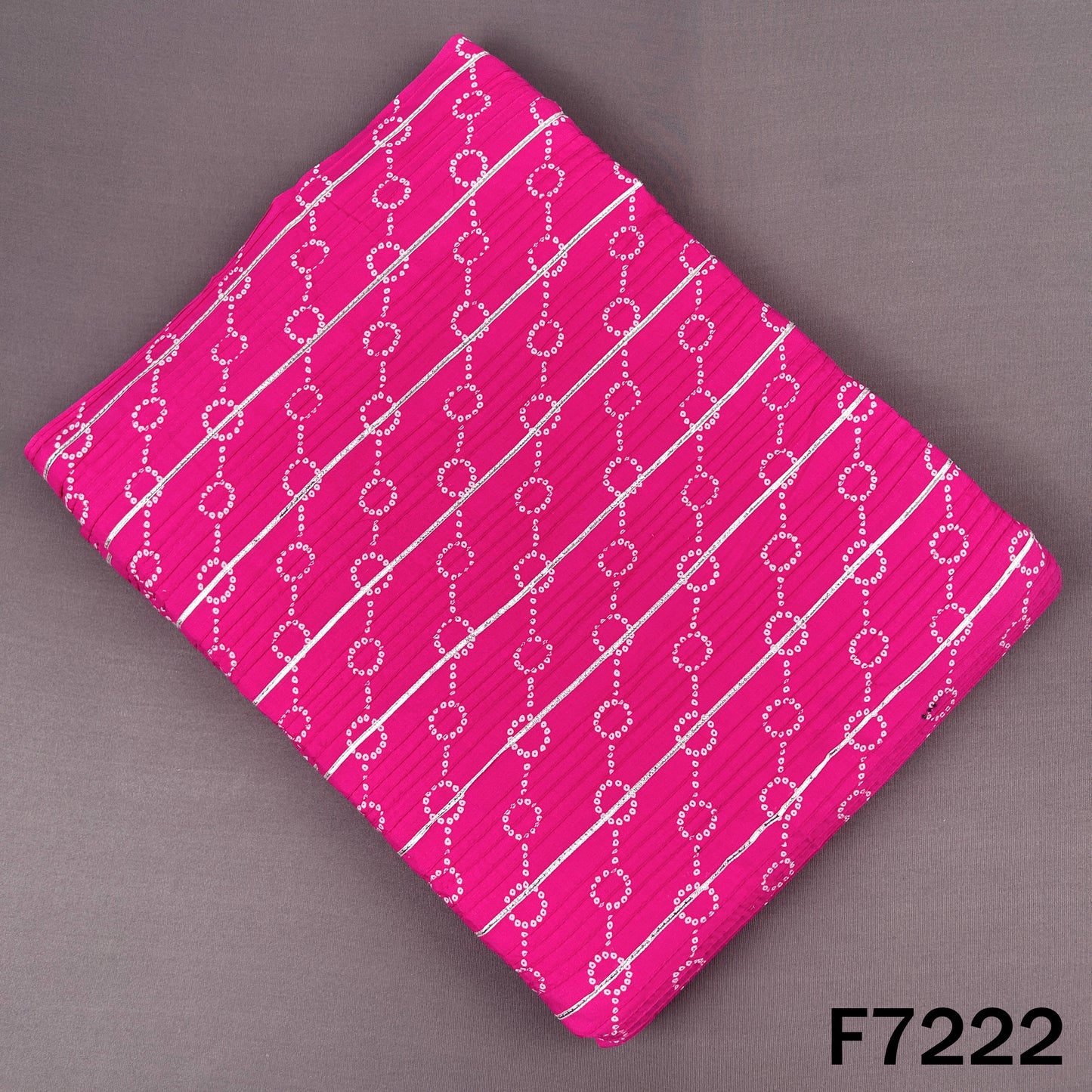 Printed Pintex Gota Patti Cotton Fabric - F7222
