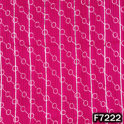 Printed Pintex Gota Patti Cotton Fabric - F7222